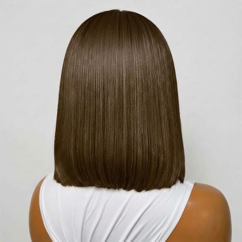 Straight Bob Side Part HD Lace Front Wig 100% Virgin Human Hair / aramel Balayage Highlights LINKTOWIG