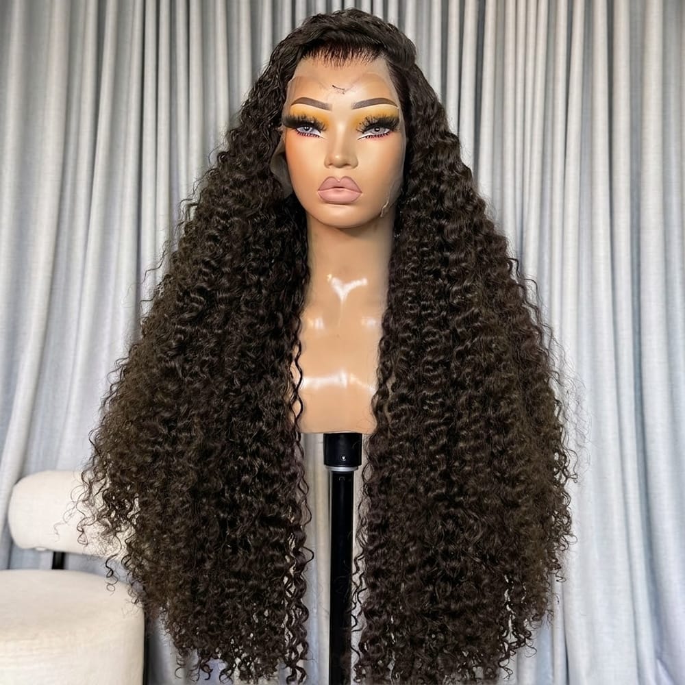 Deep Wave HD Lace Super Natural Lace Frontal Human Hair Wigs Brown LINKTOWIG