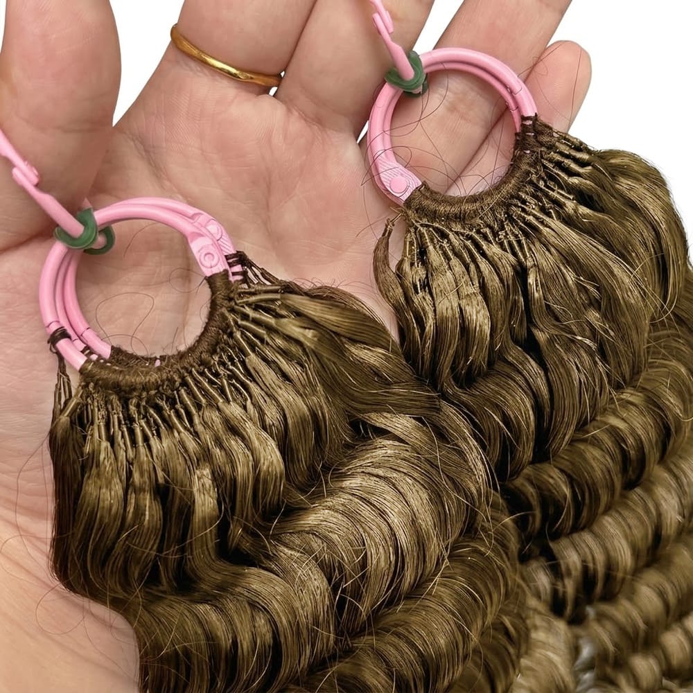 Deep Wave Hair Bundles / Feather Hair Extensions — 100% Virgin Human Hair / Medium Chestnut Brown LINKTOWIG