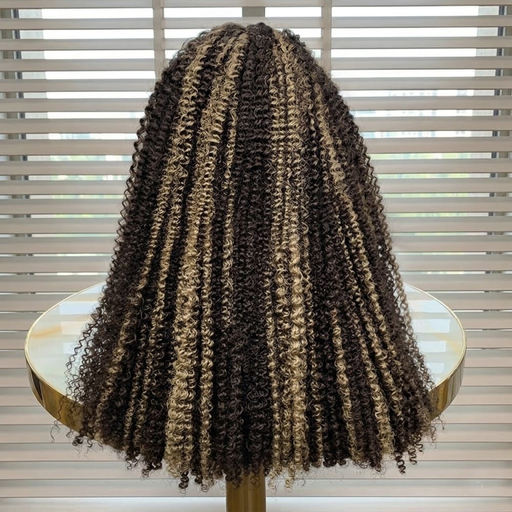 Afro Kinky Curly HD Lace Super Natural Lace Frontal Human Hair Wigs Piano Highlight Silver Grey LINKTOWIG