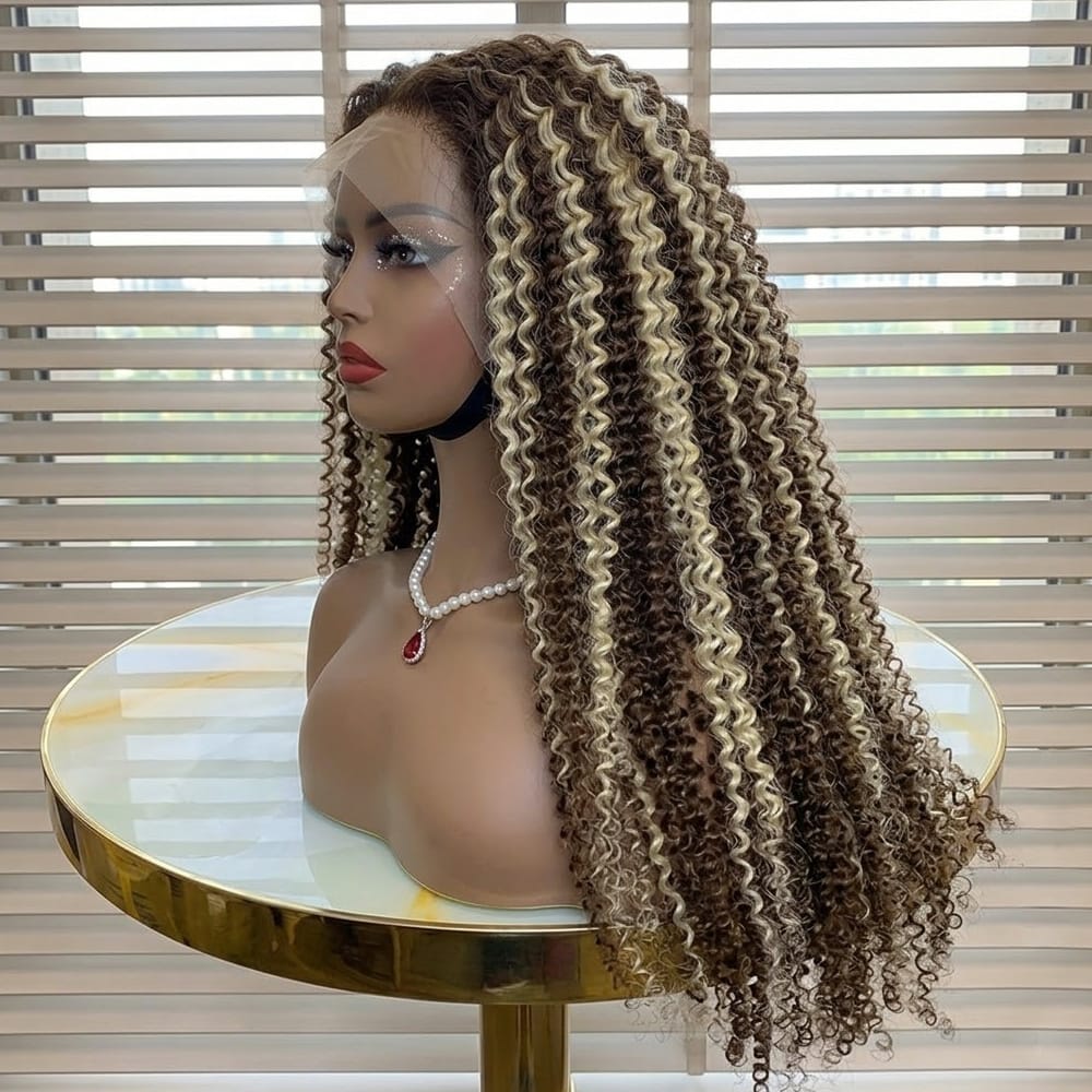 Afro Kinky Curly HD Lace Super Natural Lace Frontal Human Hair Wigs Piano Highlight Silver Grey LINKTOWIG