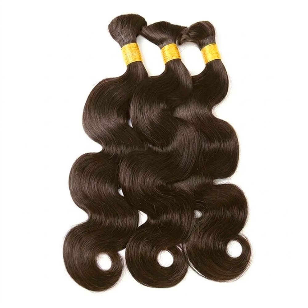 Body Wave 100% Raw Virgin Human Hair Bundles - (No Weft) Bulk Hair 3 Bundles / aramel Balayage Highlights LINKTOWIG