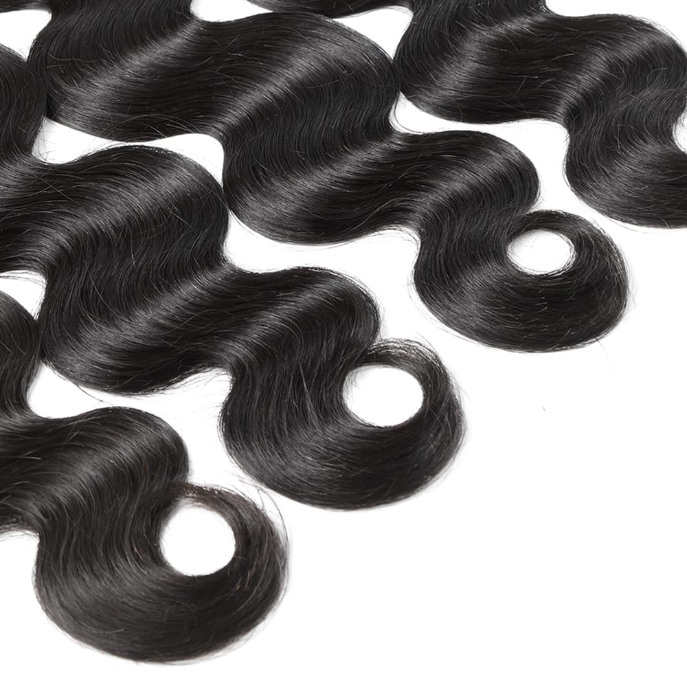 Body Wave 100% Raw Virgin Human Hair Bundles - (No Weft) Bulk Hair 3 Bundles / Black LINKTOWIG