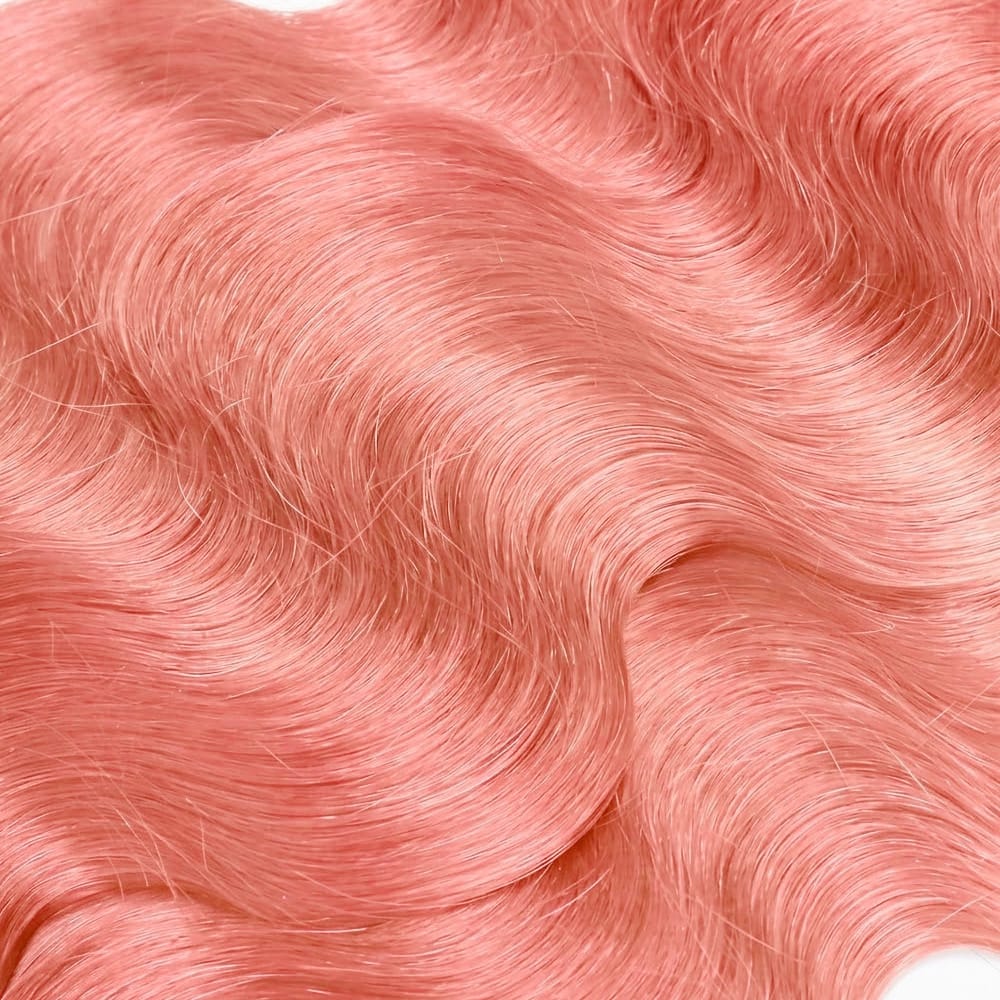 Body Wave 100% Raw Virgin Human Hair Bundles - (No Weft) Bulk Hair 3 Bundles / Bubblegum Pink LINKTOWIG