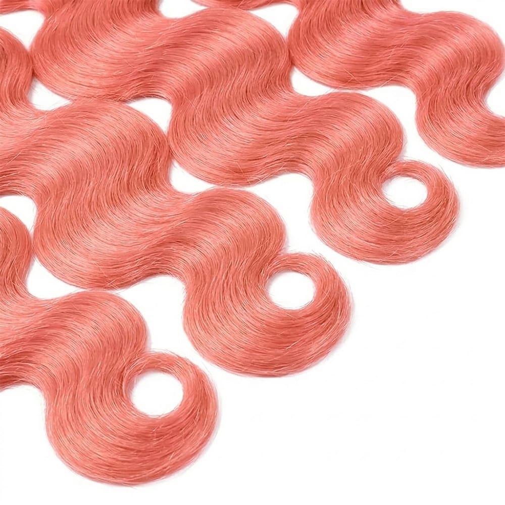 Body Wave 100% Raw Virgin Human Hair Bundles - (No Weft) Bulk Hair 3 Bundles / Bubblegum Pink LINKTOWIG