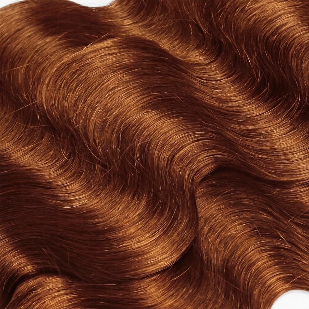 Body Wave 100% Raw Virgin Human Hair Bundles - (No Weft) Bulk Hair 3 Bundles / Copper Orange LINKTOWIG