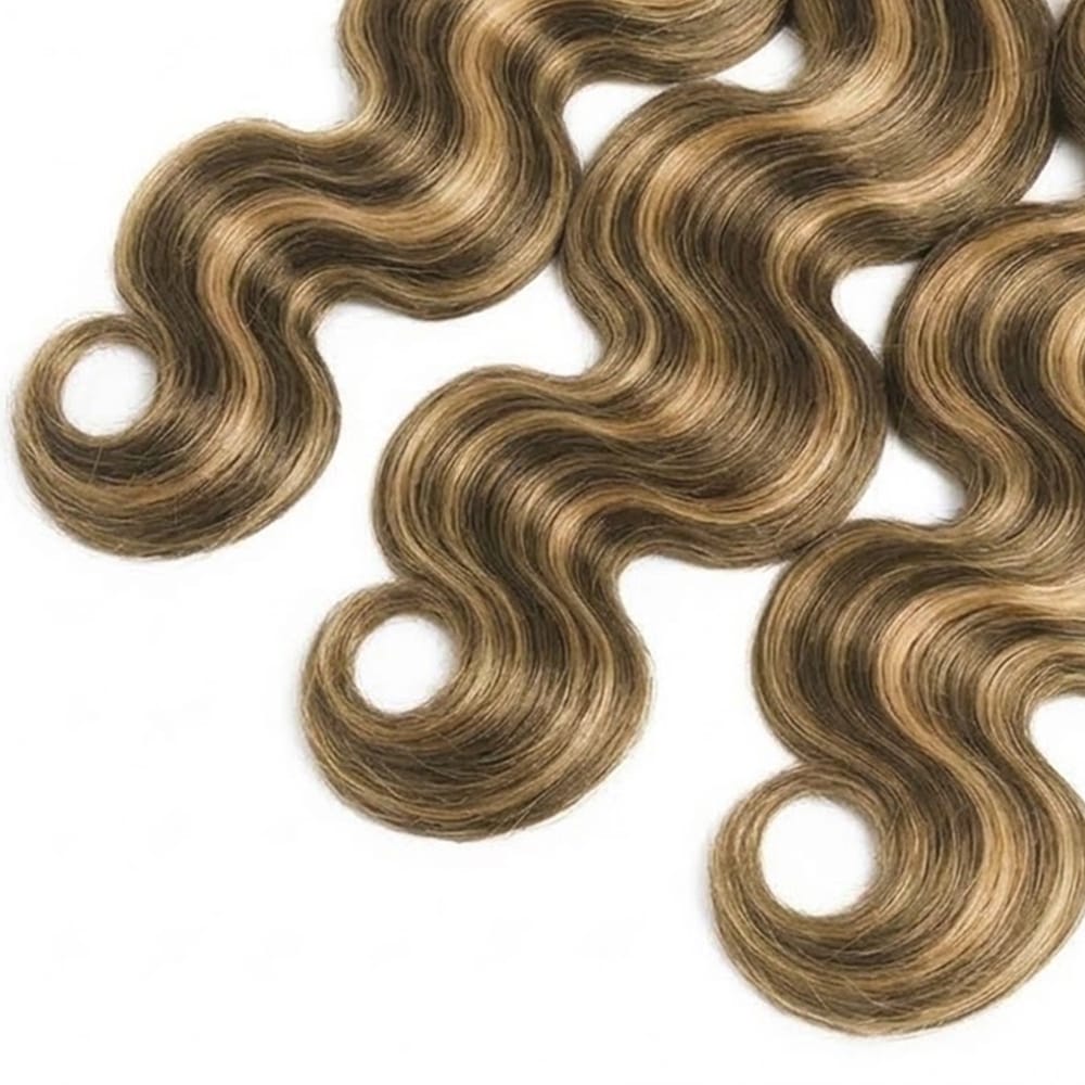 Body Wave 100% Raw Virgin Human Hair Bundles - (No Weft) Bulk Hair 3 Bundles / Honey Brown LINKTOWIG