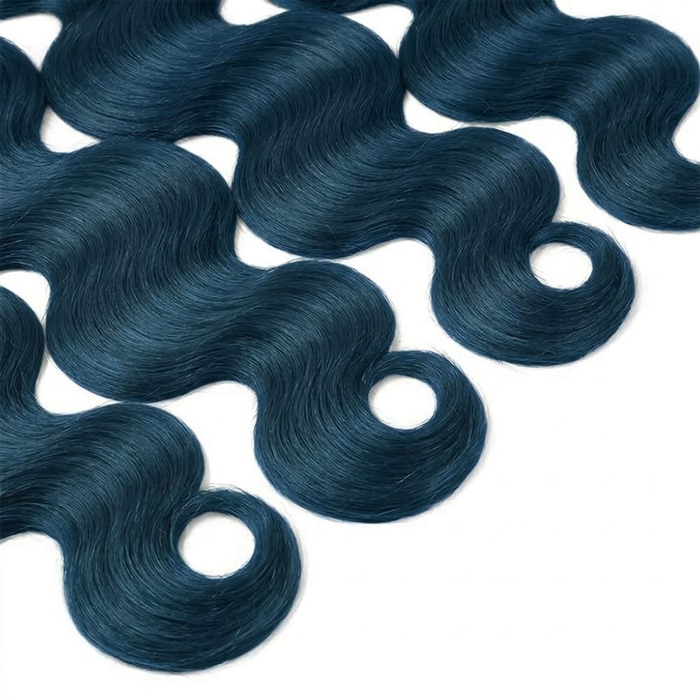 Body Wave 100% Raw Virgin Human Hair Bundles - (No Weft) Bulk Hair 3 Bundles / Midnight Blue LINKTOWIG