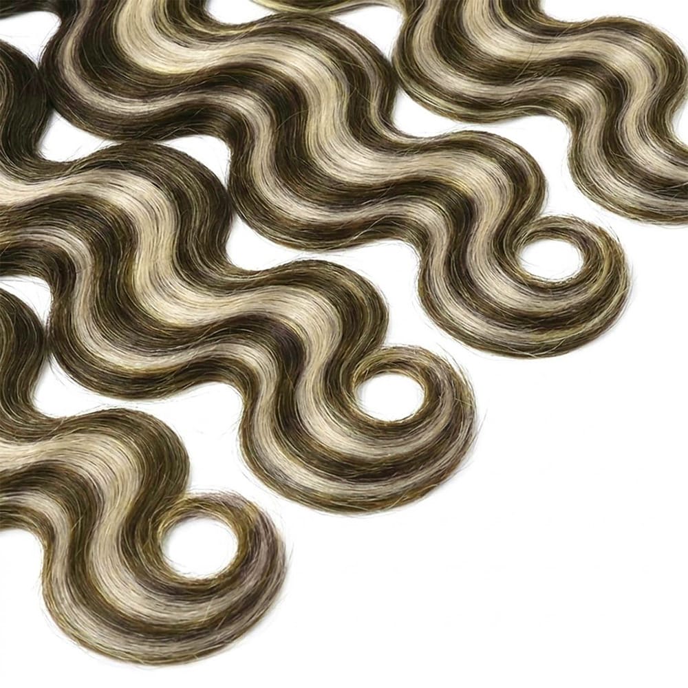 Body Wave 100% Raw Virgin Human Hair Bundles - (No Weft) Bulk Hair 3 Bundles / Piano Highlight Silver Grey LINKTOWIG