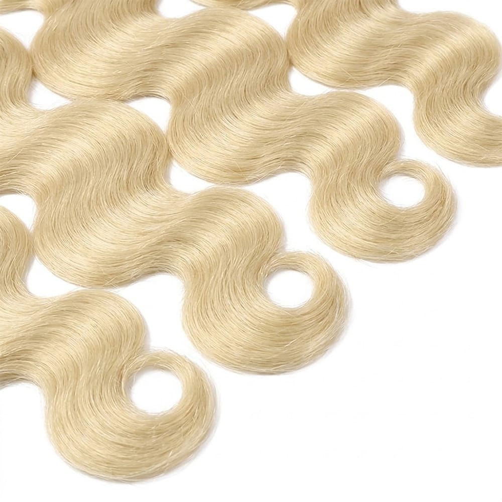 Body Wave 100% Raw Virgin Human Hair Bundles - (No Weft) Bulk Hair 3 Bundles / Platinum Blonde LINKTOWIG
