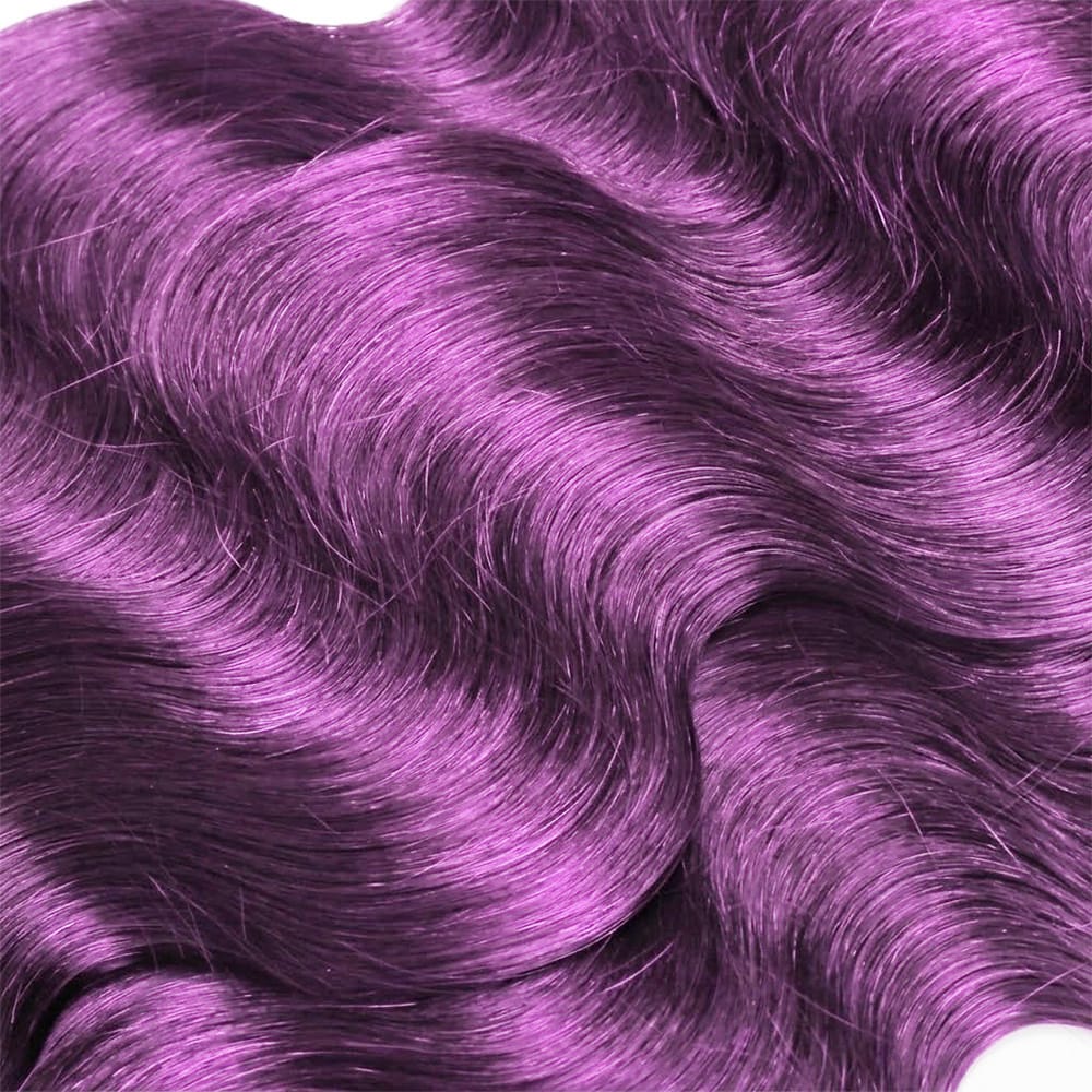 Body Wave 100% Raw Virgin Human Hair Bundles - (No Weft) Bulk Hair 3 Bundles / Violet Purple LINKTOWIG