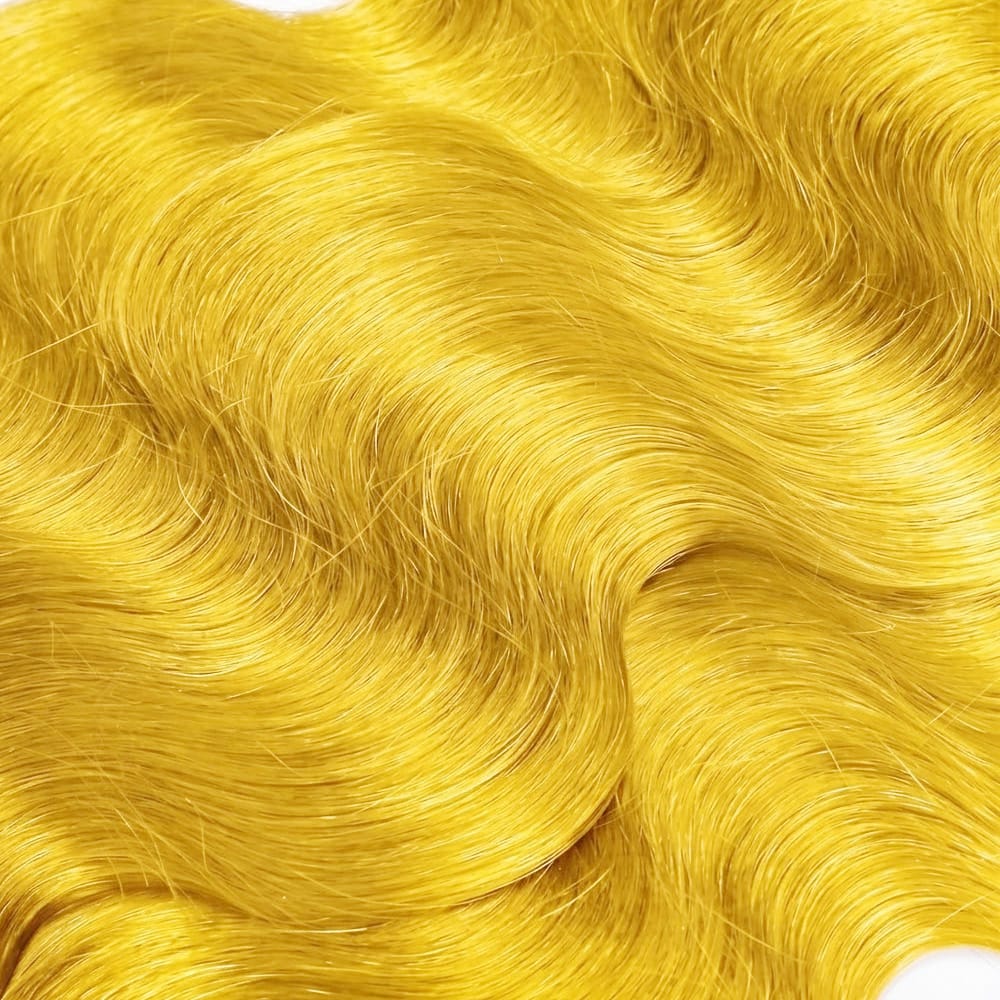 Body Wave 100% Raw Virgin Human Hair Bundles - (No Weft) Bulk Hair 3 Bundles / Yellow LINKTOWIG