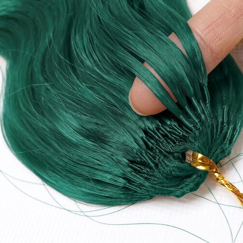 Body Wave Hair Bundles / Feather Hair Extensions — 100% Virgin Human Hair / Dark Emerald Green LINKTOWIG