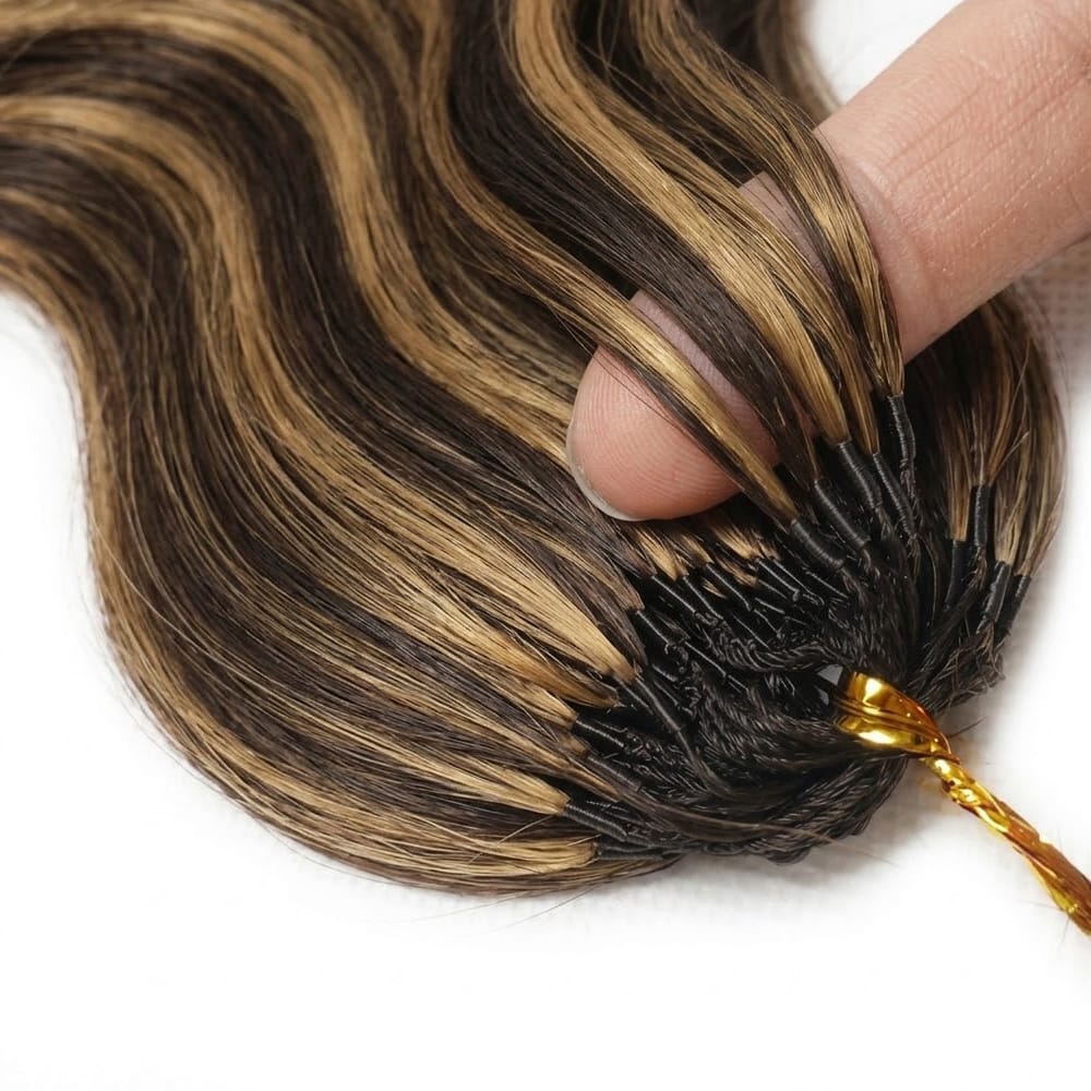 Body Wave Hair Bundles / Feather Hair Extensions — 100% Virgin Human Hair / Honey Blonde Highlights LINKTOWIG