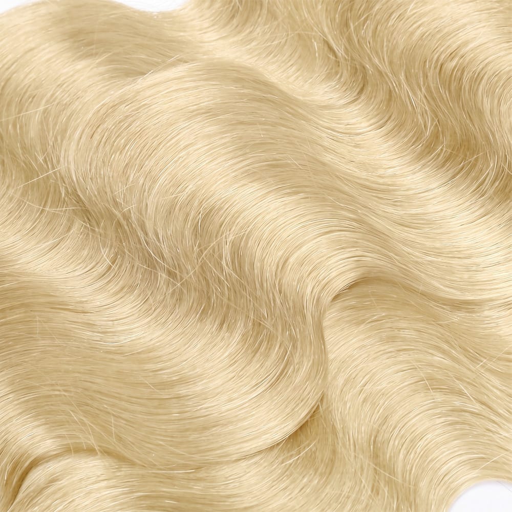 Body Wave Hair Bundles / Feather Hair Extensions — 100% Virgin Human Hair / Platinum Blonde LINKTOWIG