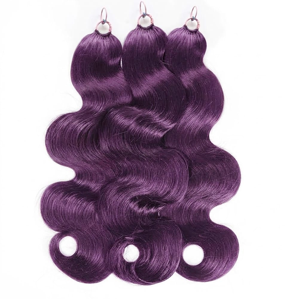 Body Wave Hair Bundles / Feather Hair Extensions — 100% Virgin Human Hair / Violet Purple LINKTOWIG