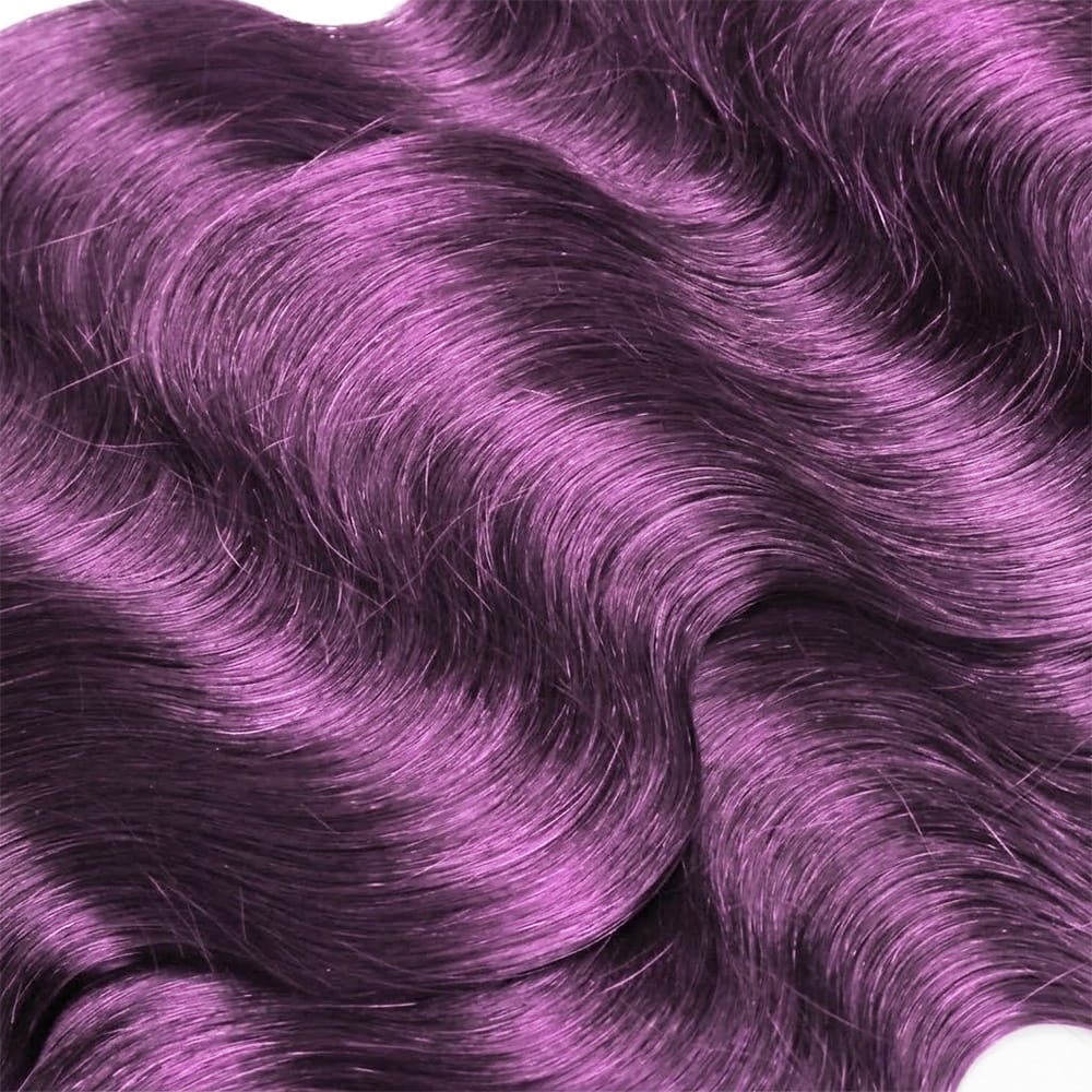 Body Wave Hair Bundles / Feather Hair Extensions — 100% Virgin Human Hair / Violet Purple LINKTOWIG