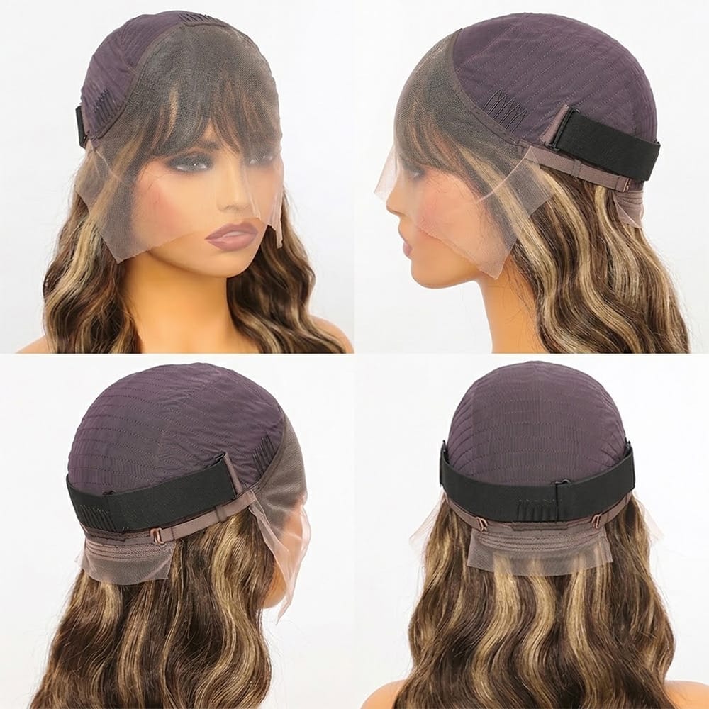 Body Wave HD Lace Super Natural Lace Frontal Human Hair Wigs aramel Balayage Highlights LINKTOWIG