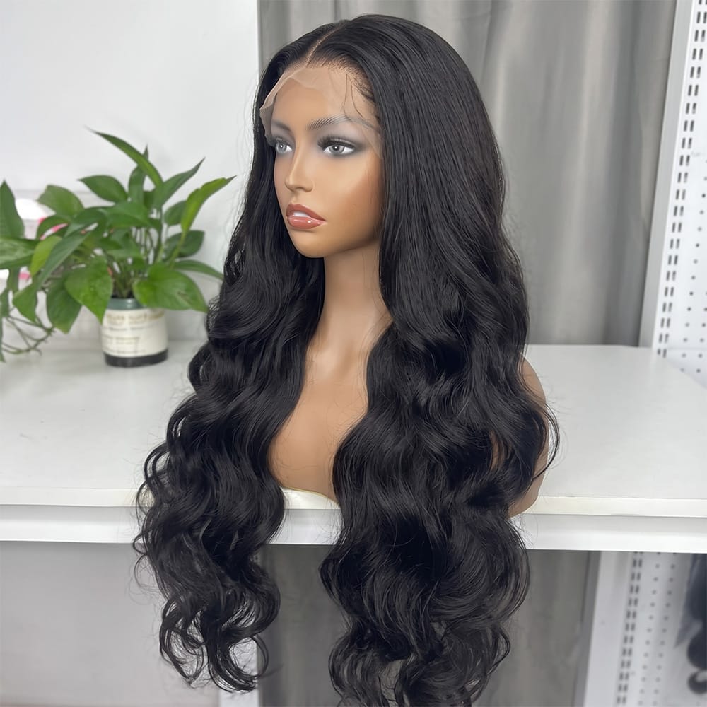Body Wave HD Lace Super Natural Lace Frontal Human Hair Wigs Black LINKTOWIG