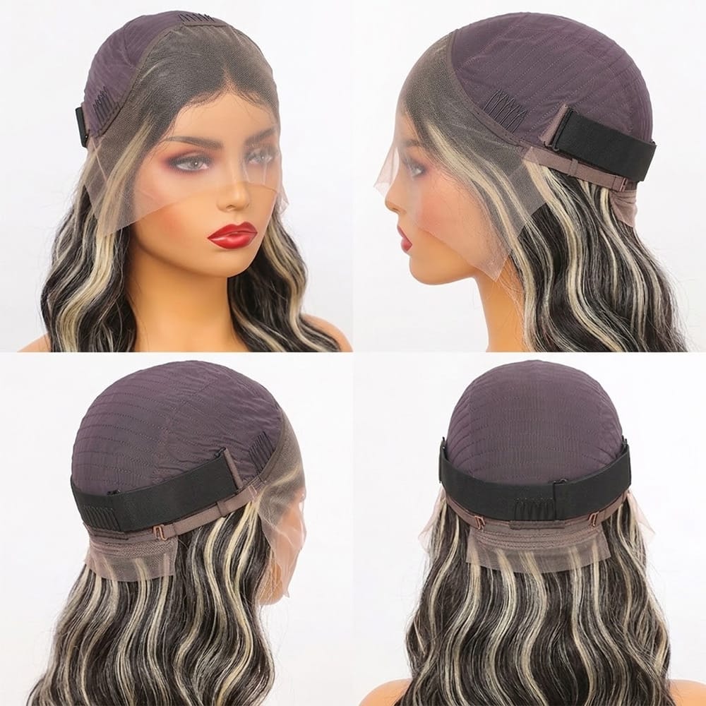 Body Wave HD Lace Super Natural Lace Frontal Human Hair Wigs Black and grey blended highlights LINKTOWIG
