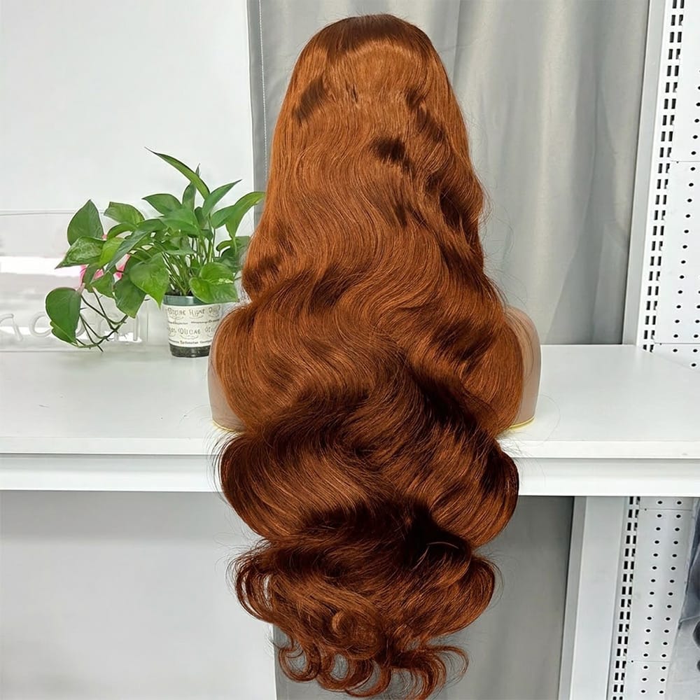 Body Wave HD Lace Super Natural Lace Frontal Human Hair Wigs Copper Orange LINKTOWIG