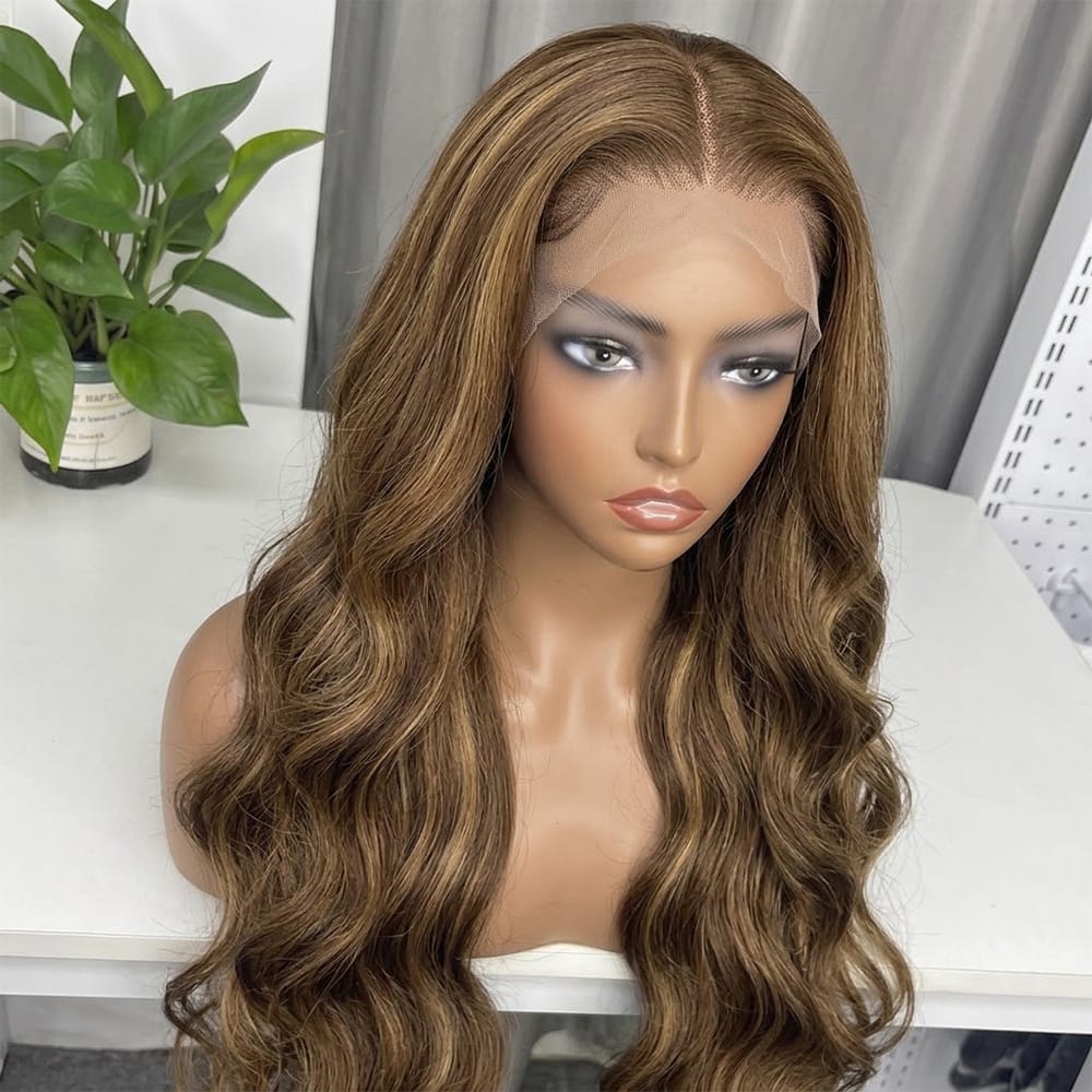 Body Wave HD Lace Super Natural Lace Frontal Human Hair Wigs Honey Brown LINKTOWIG