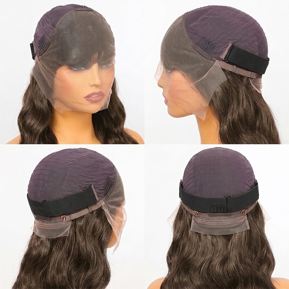 Body Wave HD Lace Super Natural Lace Frontal Human Hair Wigs Medium Chestnut Brown LINKTOWIG