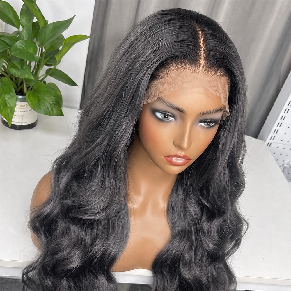 Body Wave HD Lace Super Natural Lace Frontal Human Hair Wigs Silver Grey LINKTOWIG