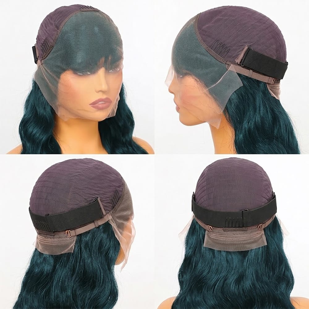 Body Wave HD Lace Super Natural Lace Frontal Human Hair Wigs Teal Green LINKTOWIG
