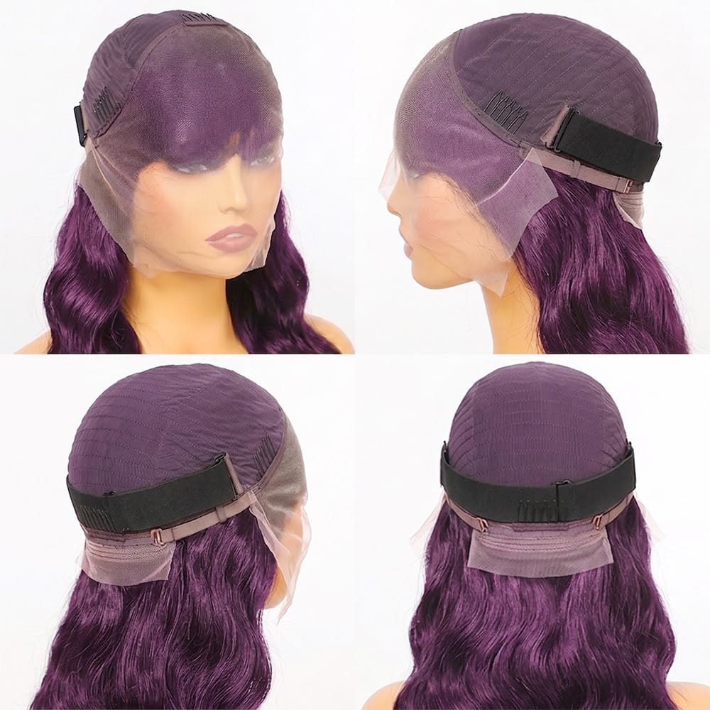 Body Wave HD Lace Super Natural Lace Frontal Human Hair Wigs Violet Purple LINKTOWIG