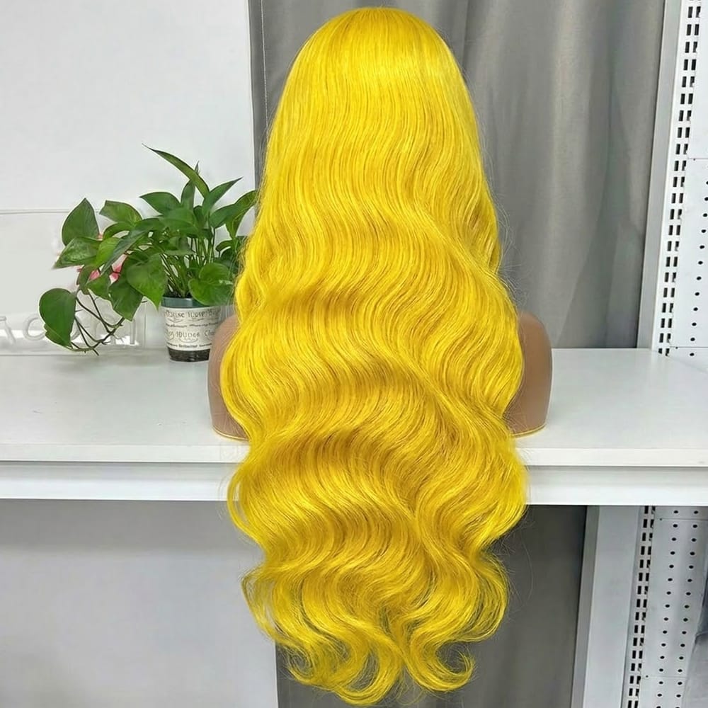 Body Wave HD Lace Super Natural Lace Frontal Human Hair Wigs Yellow LINKTOWIG