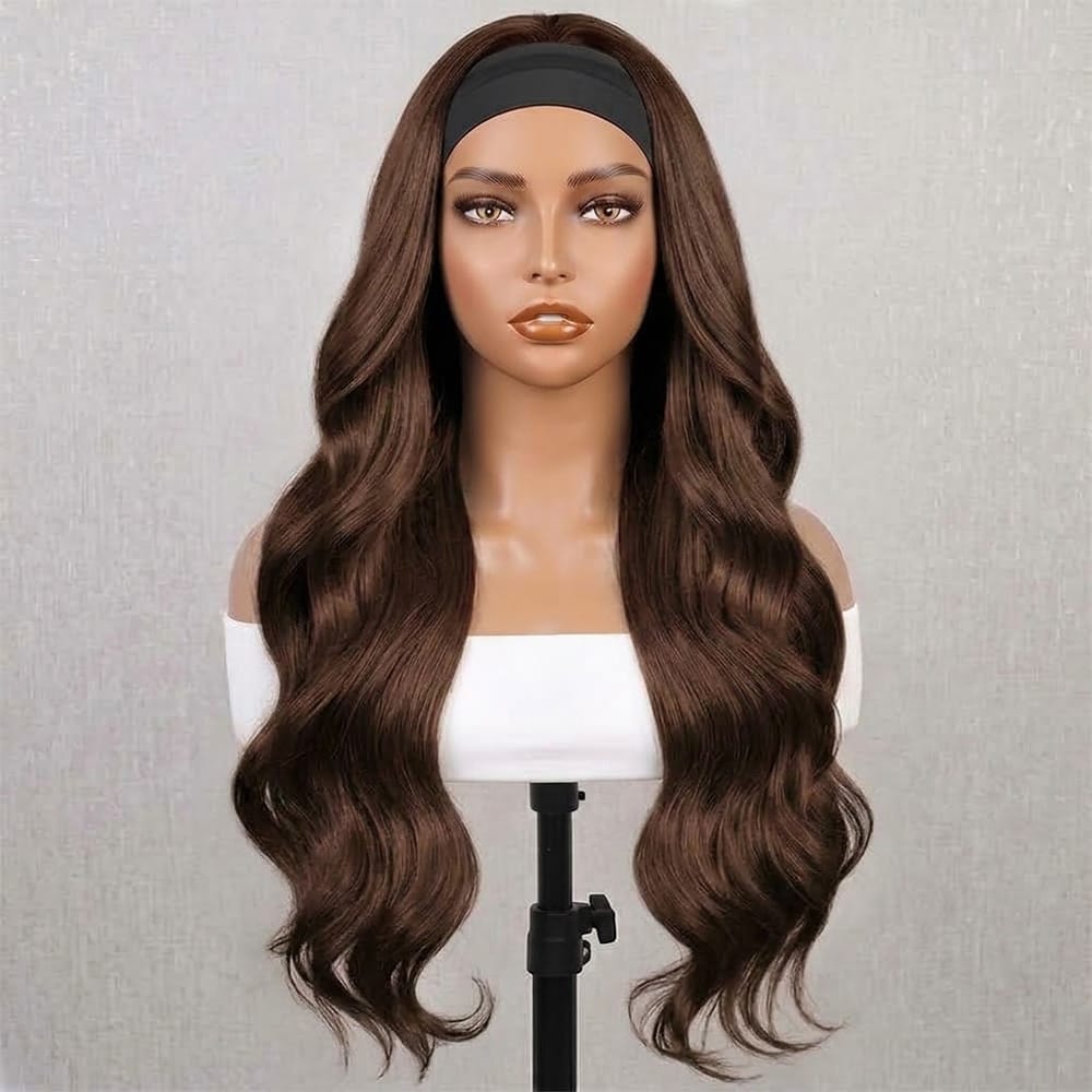 Body Wave Headband Human Hair Wig (Glueless, Ready-to-Wear) Natural Espresso Brown LINKTOWIG