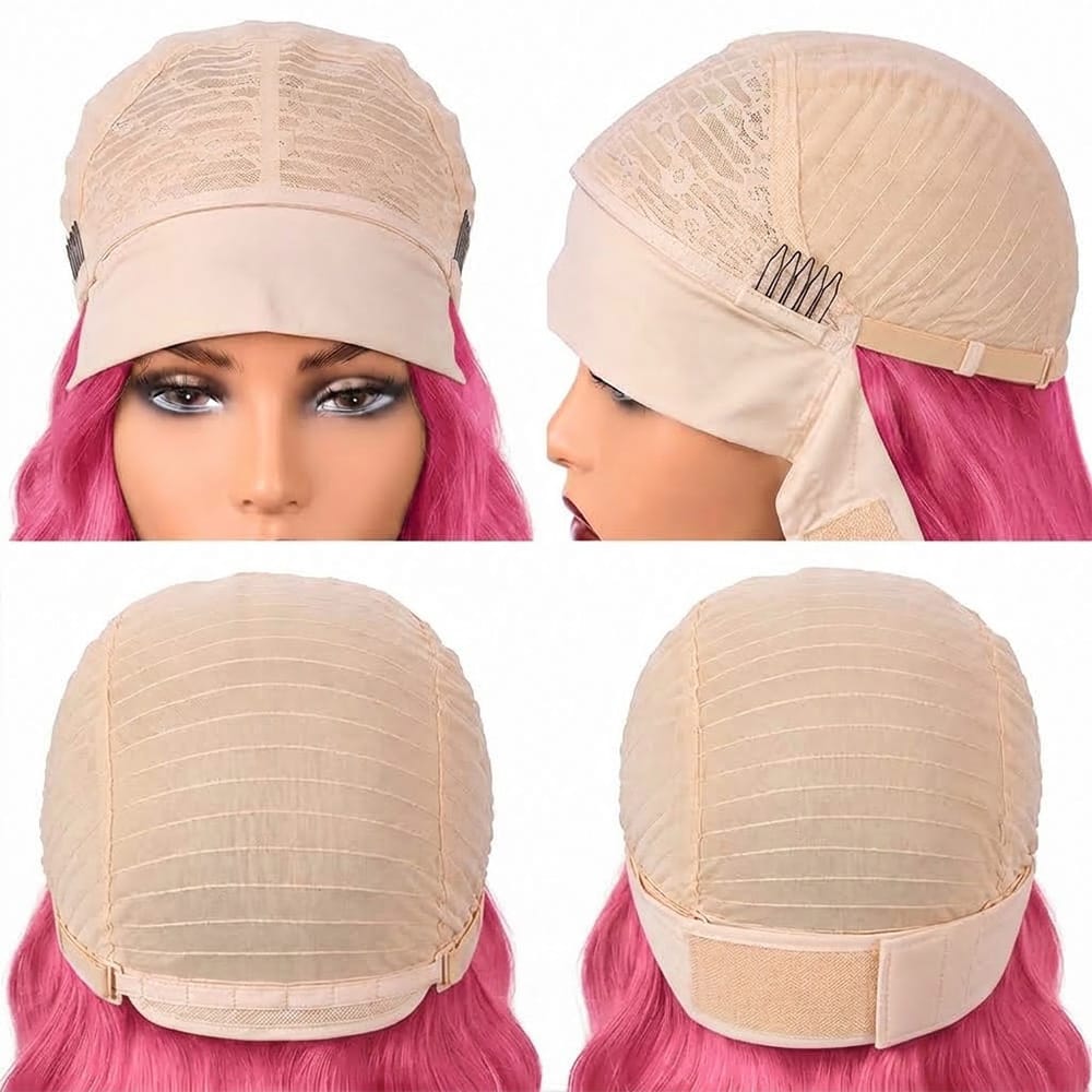 Body Wave Headband Human Hair Wig (Glueless, Ready-to-Wear) Natural pink LINKTOWIG