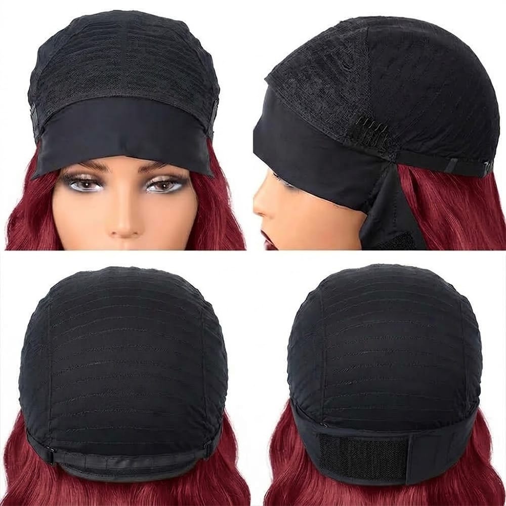 Body Wave Headband Human Hair Wig (Glueless, Ready-to-Wear) Natural Ruby Red LINKTOWIG
