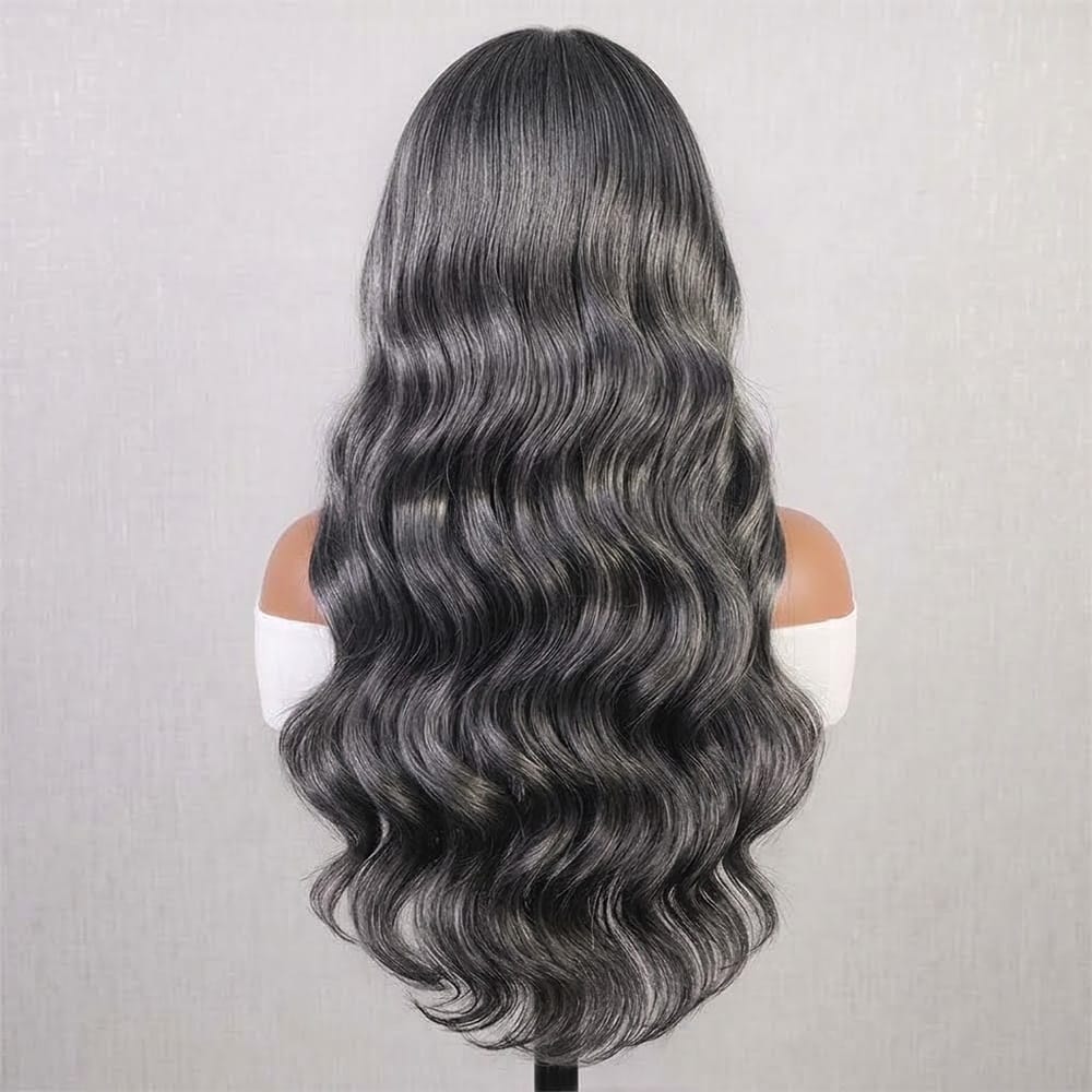Body Wave Headband Human Hair Wig (Glueless, Ready-to-Wear) Natural Silver Grey LINKTOWIG