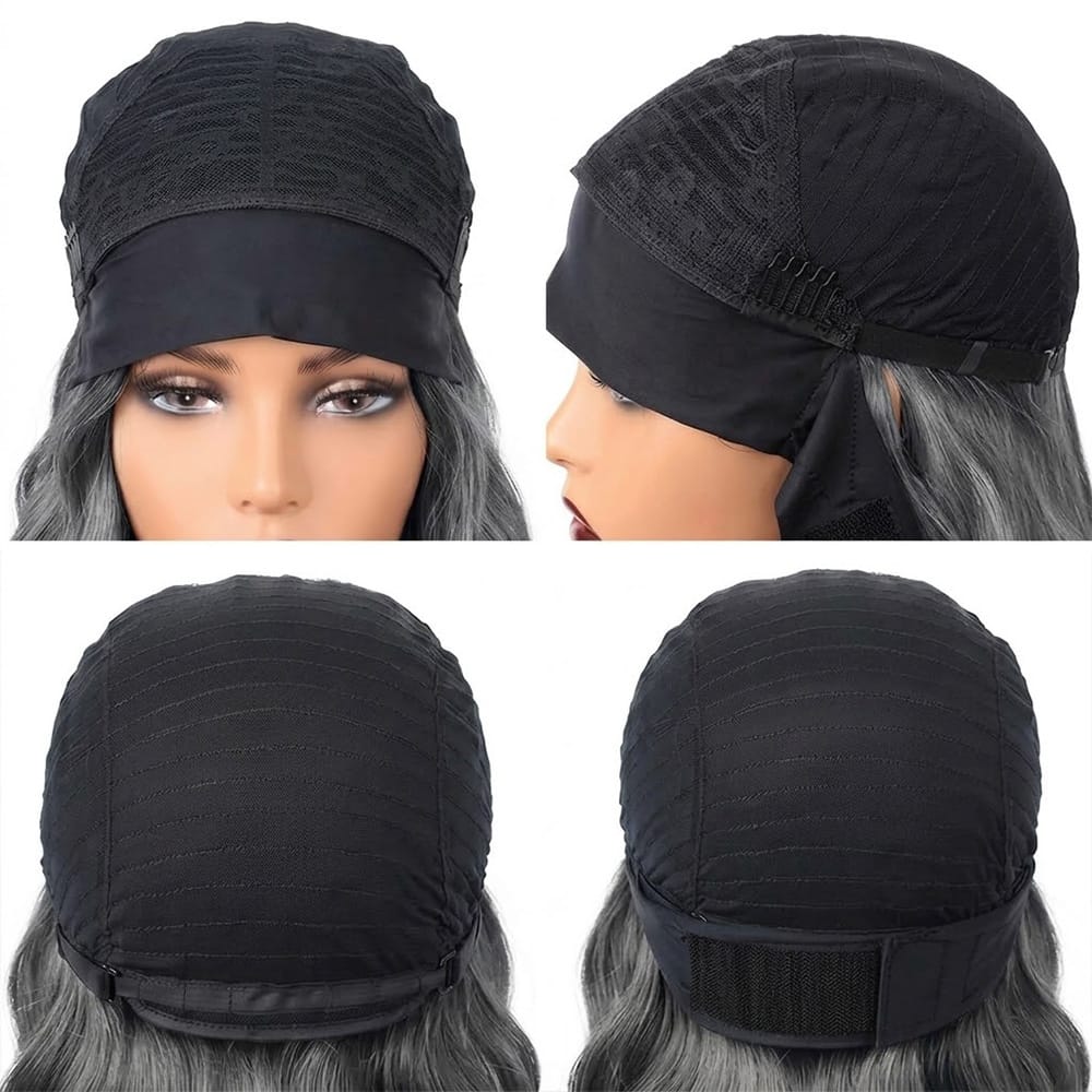 Body Wave Headband Human Hair Wig (Glueless, Ready-to-Wear) Natural Silver Grey LINKTOWIG
