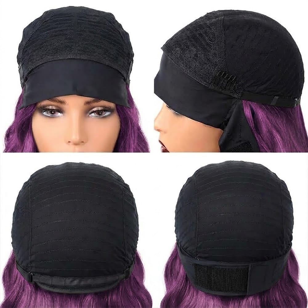 Body Wave Headband Human Hair Wig (Glueless, Ready-to-Wear) Natural Violet Purple LINKTOWIG