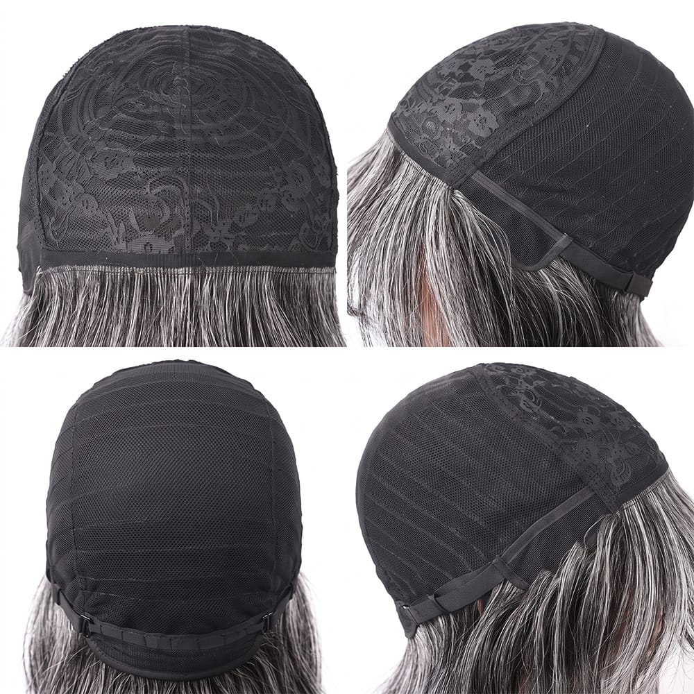 Body Wave Human Hair Wig with Bangs 100% Human Hair Wig – Bangs Style Silver Grey LINKTOWIG