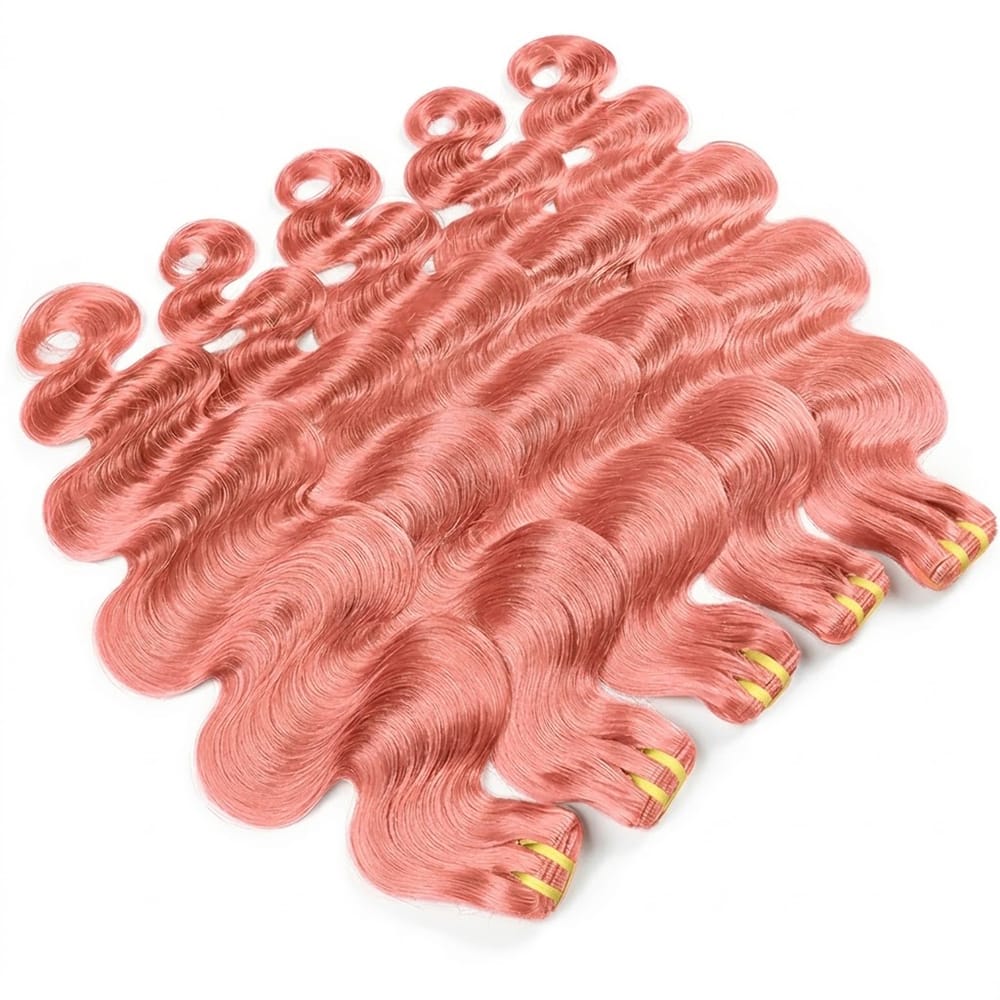 Body Wave Luxury Natural Hair Weft – 100% Virgin Human Hair / Wig Bubblegum Pink LINKTOWIG