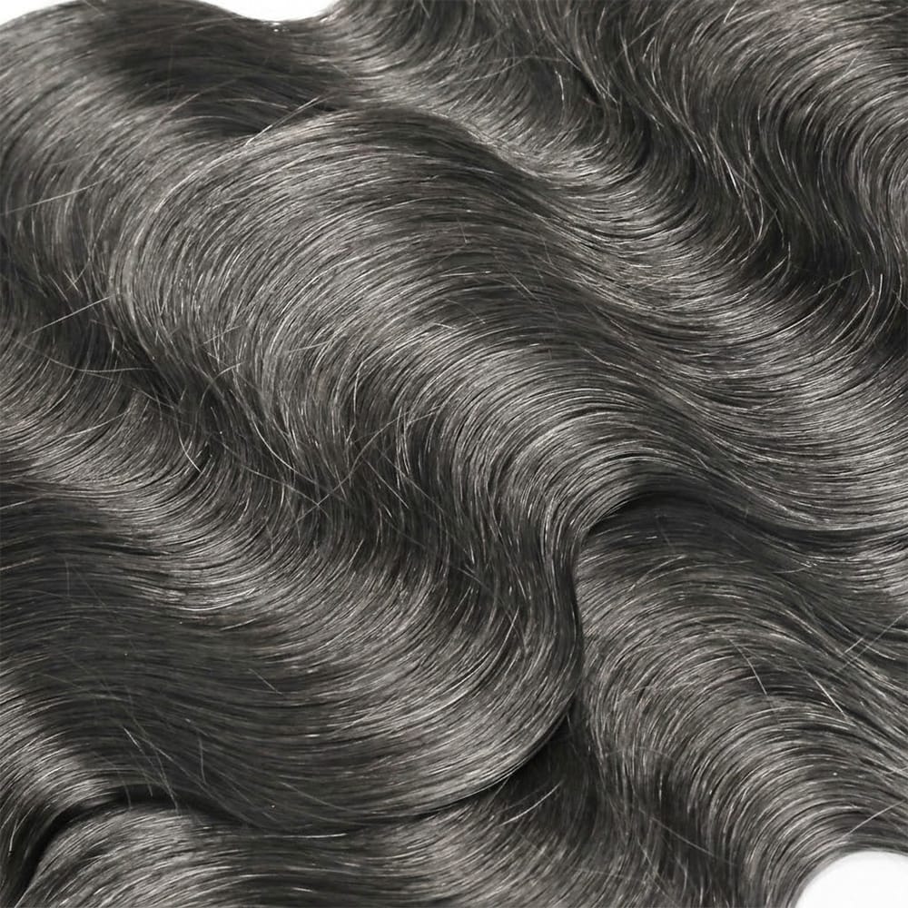 Body Wave Luxury Natural Hair Weft – 100% Virgin Human Hair / Wig Charcoal Grey LINKTOWIG
