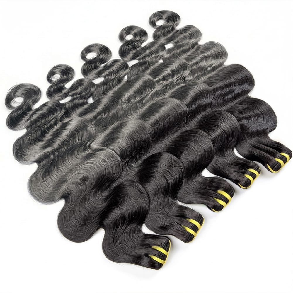 Body Wave Luxury Natural Hair Weft – 100% Virgin Human Hair / Wig Dark Roots LINKTOWIG