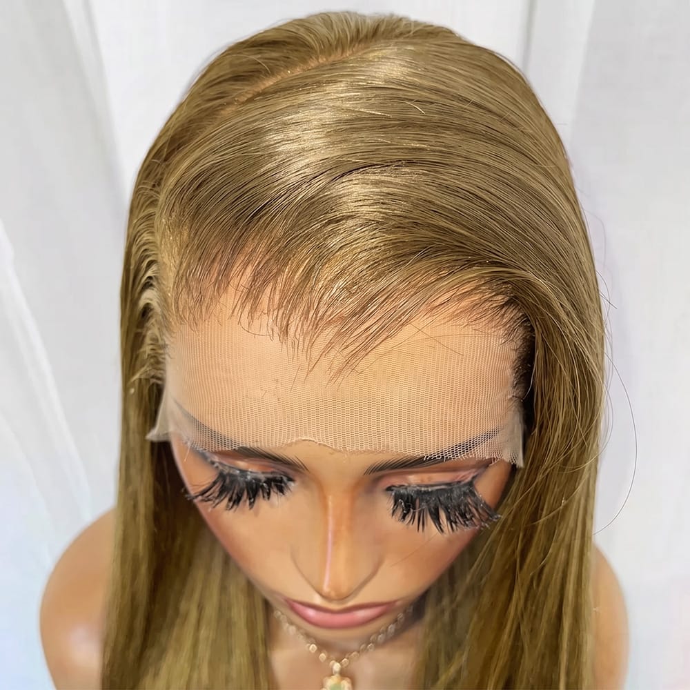 Bone Straight HD Lace Super Natural Lace Frontal Human Hair Wigs Ash Brown LINKTOWIG