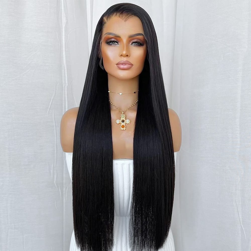 Bone Straight HD Lace Super Natural Lace Frontal Human Hair Wigs black LINKTOWIG