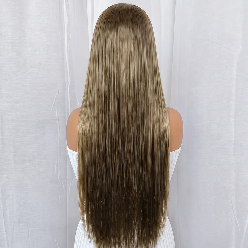 Bone Straight HD Lace Super Natural Lace Frontal Human Hair Wigs Chocolate Brown LINKTOWIG