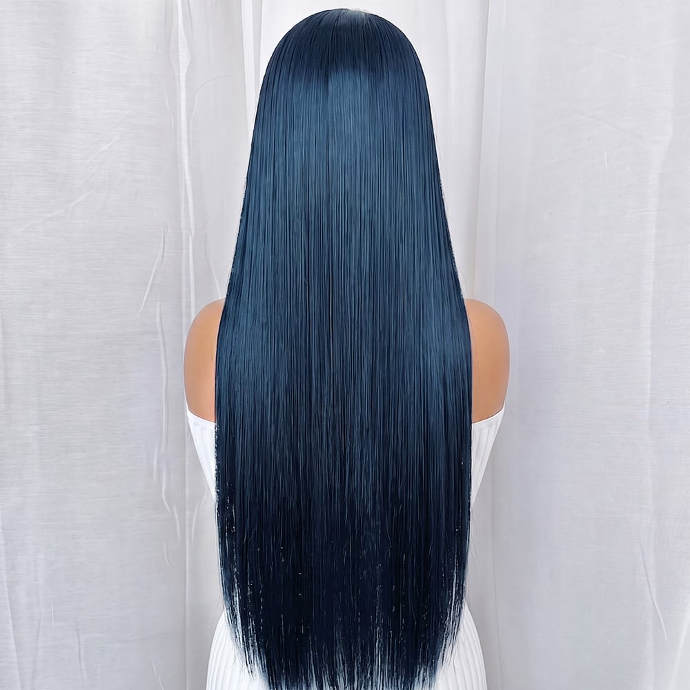 Bone Straight HD Lace Super Natural Lace Frontal Human Hair Wigs Dark Emerald Green LINKTOWIG