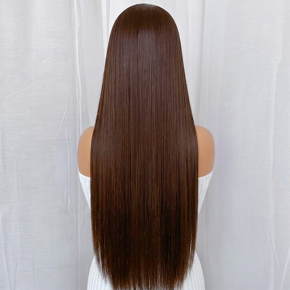 Bone Straight HD Lace Super Natural Lace Frontal Human Hair Wigs Espresso Brown LINKTOWIG