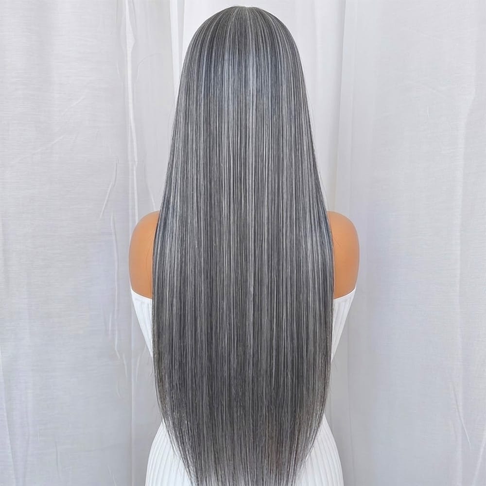 Bone Straight HD Lace Super Natural Lace Frontal Human Hair Wigs Granny grey LINKTOWIG