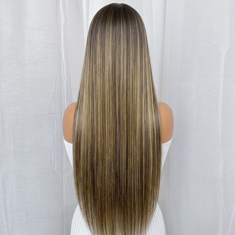 Bone Straight HD Lace Super Natural Lace Frontal Human Hair Wigs Medium Chestnut Brown LINKTOWIG