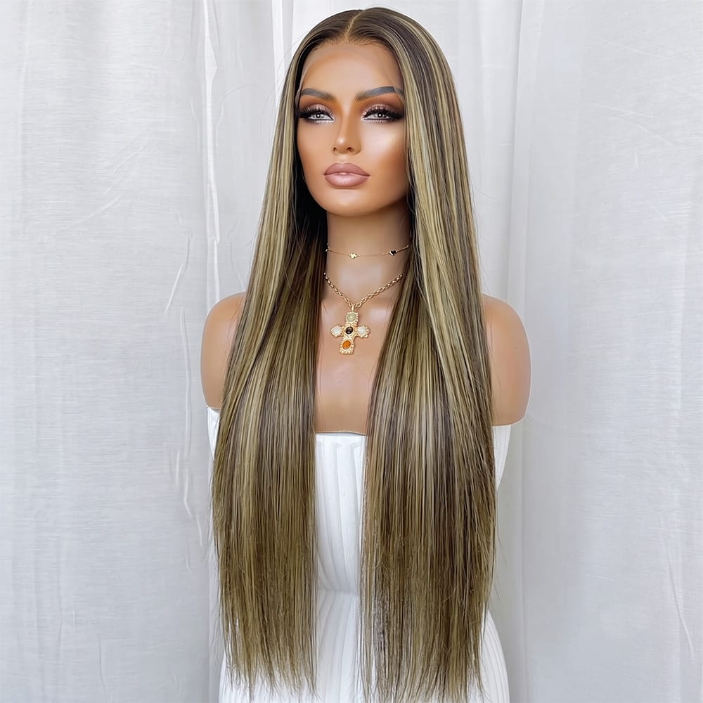 Bone Straight HD Lace Super Natural Lace Frontal Human Hair Wigs Medium Chestnut Brown LINKTOWIG