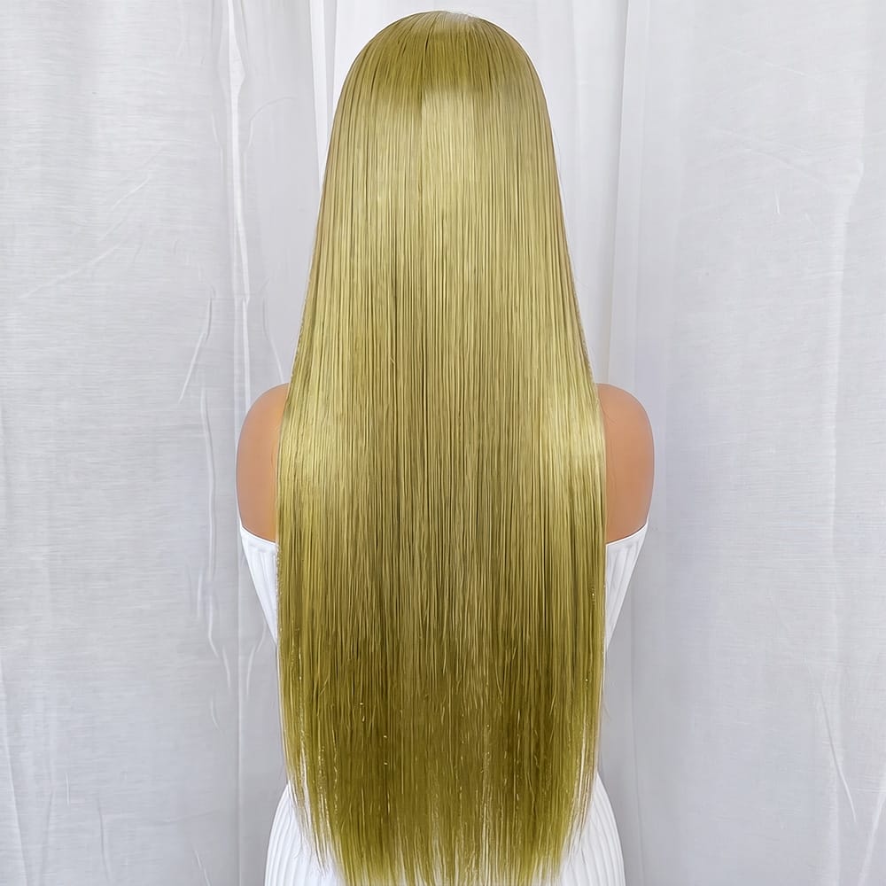 Bone Straight HD Lace Super Natural Lace Frontal Human Hair Wigs Olive Green Blonde LINKTOWIG